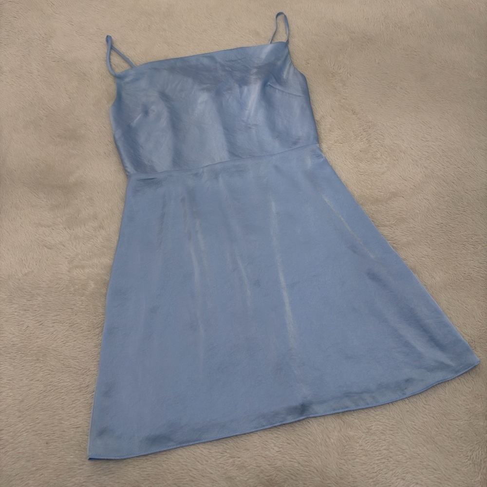 Sunday Best Mini Satin Dress🩵 - Picture 2 of 7
